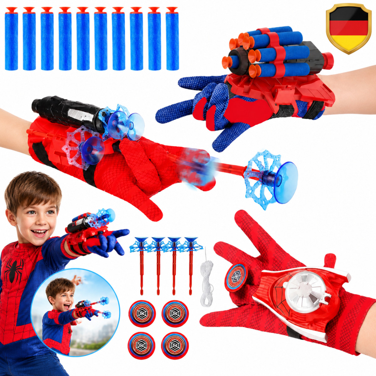 DE Spiderman Web Shooter lancia rete ragnatela guanti bambini regalo