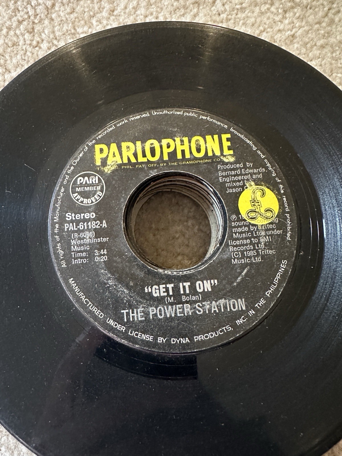 The Power Station 45 rpm Philippines 7" Get It On
