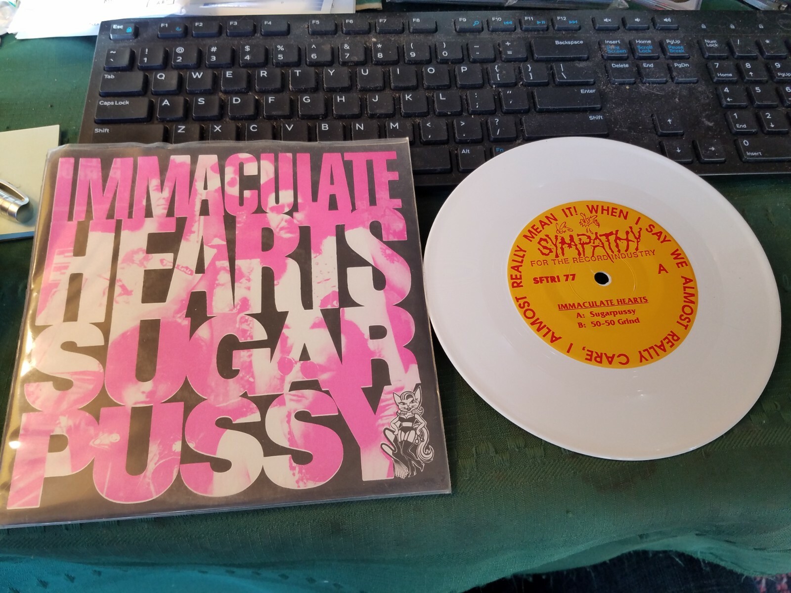 IMMACULATE HEARTS Sugar Pussy 7" White Vinyl Single SFTRI 77 50-50 Grind