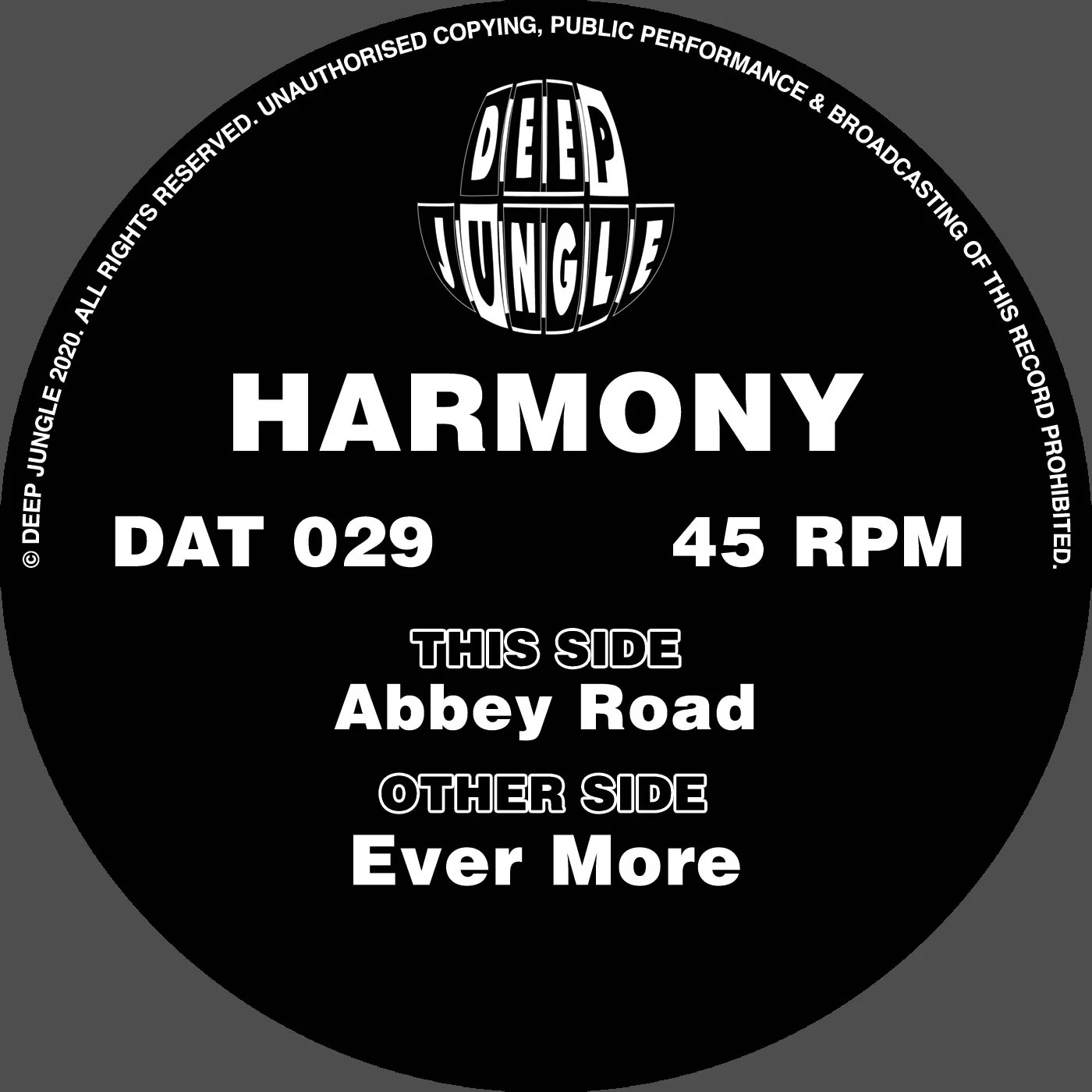 Harmony - Abbey Road / Ever More DAT029 Vinilo