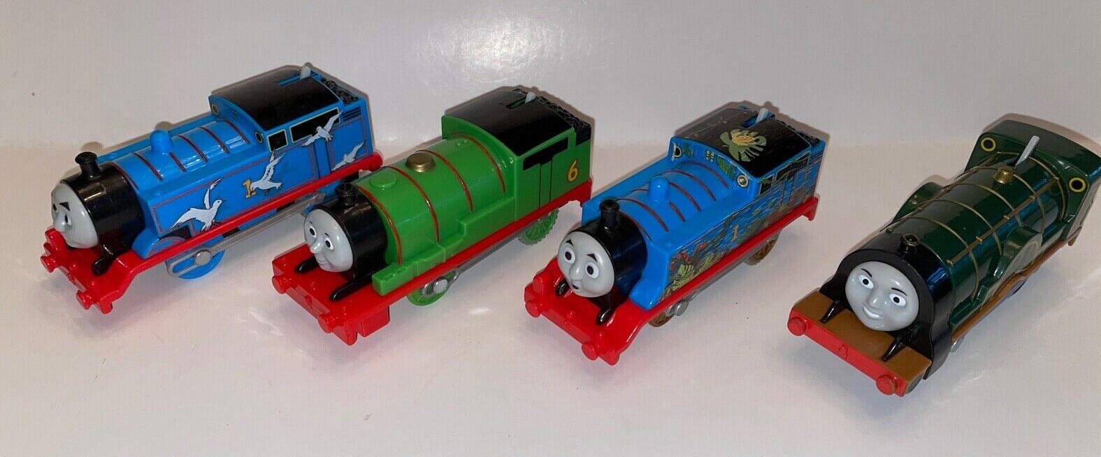 Lotto 4 Treni Motorizzati Trackmaster Emily Percy Gabbiano Serpente Giungla Thomas