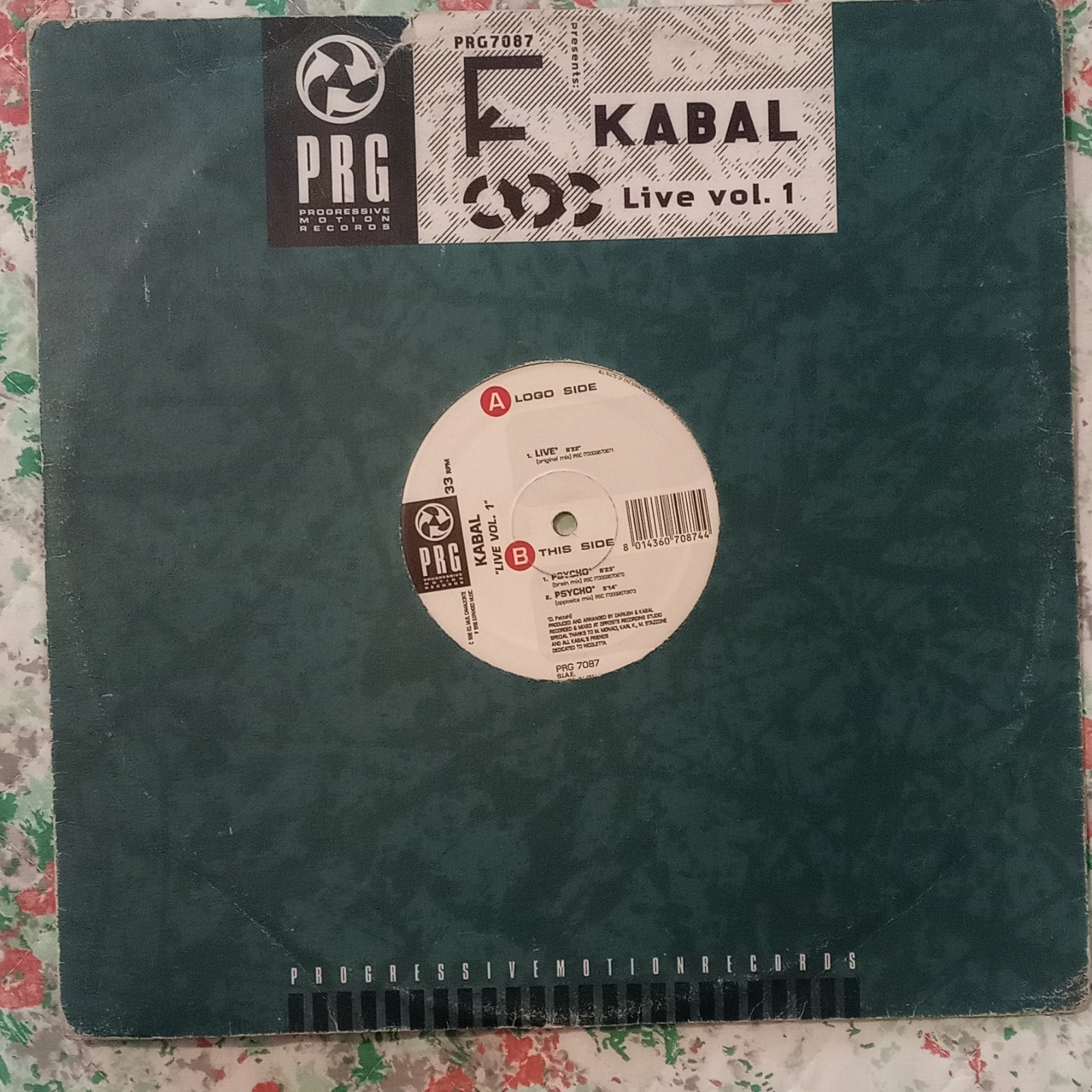 Kabal - Live Vol. 1 Expanded EP 12" 33 giri House Dance PRG 7087
