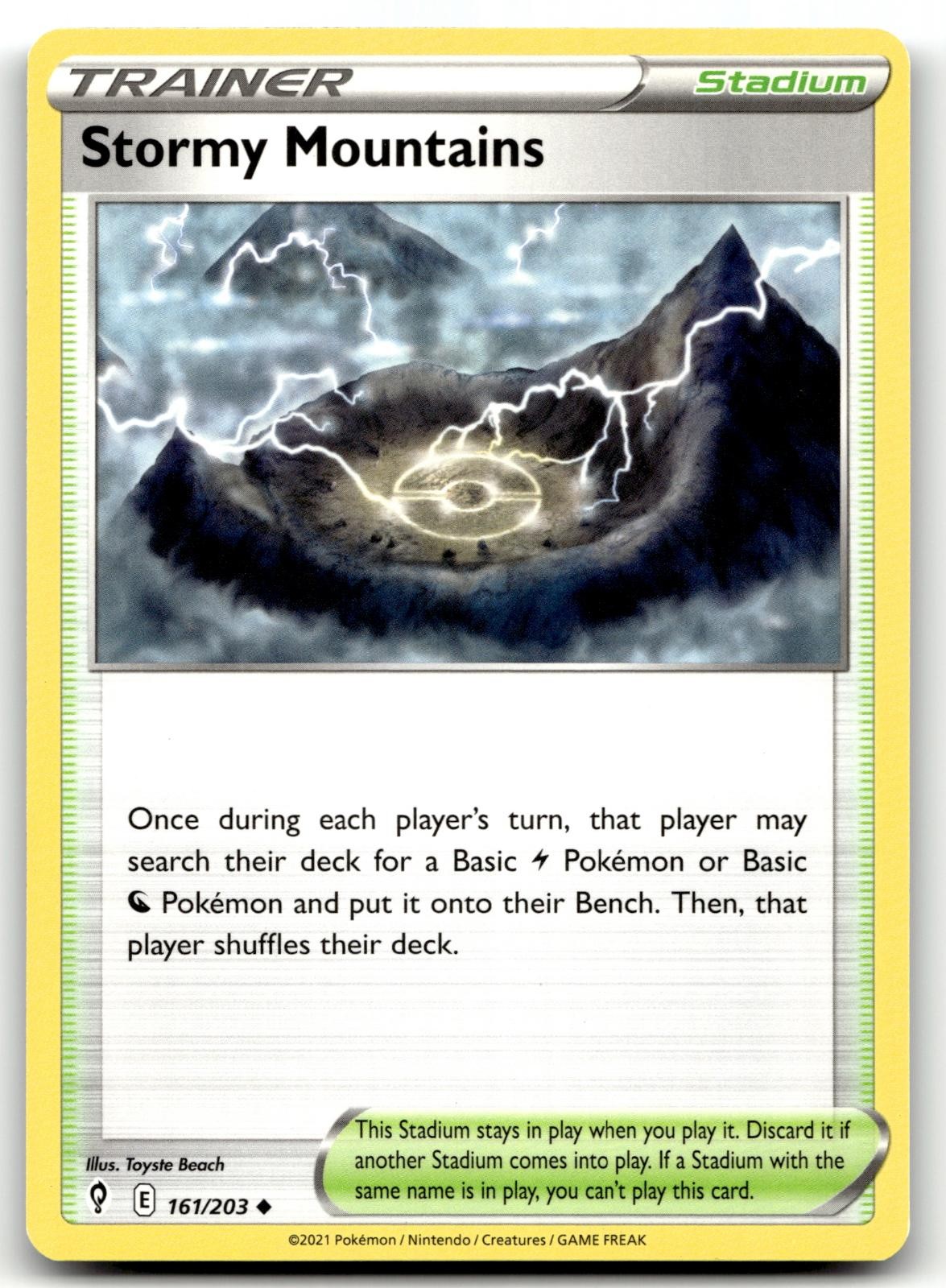 Stormy Mountains 161/203 Cieli in Evoluzione Non Comuni Pokemon Giocato Leggermente