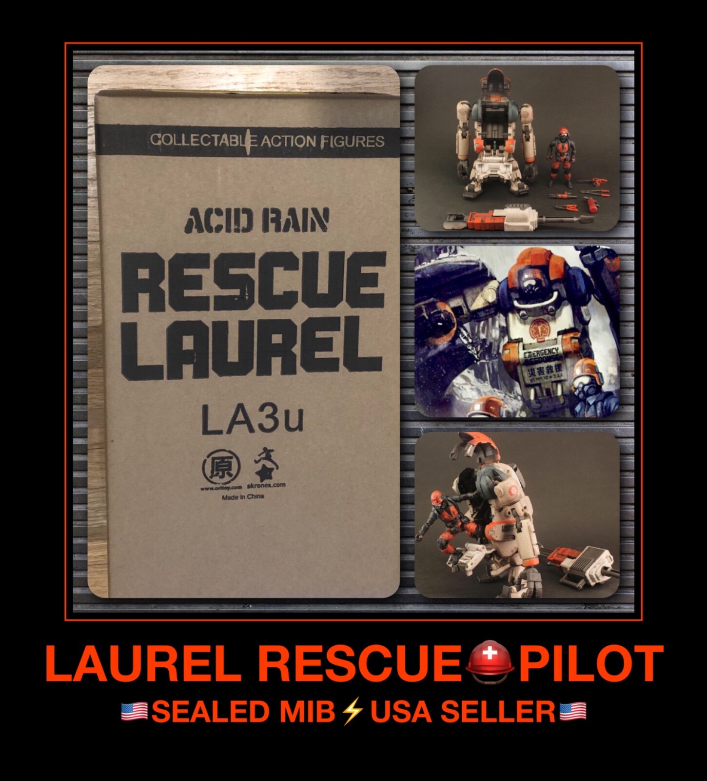 SET action figure USA MIB Acid Rain ORITOY LAUREL RESCUE LA3U WORKER 3,75 gi joe