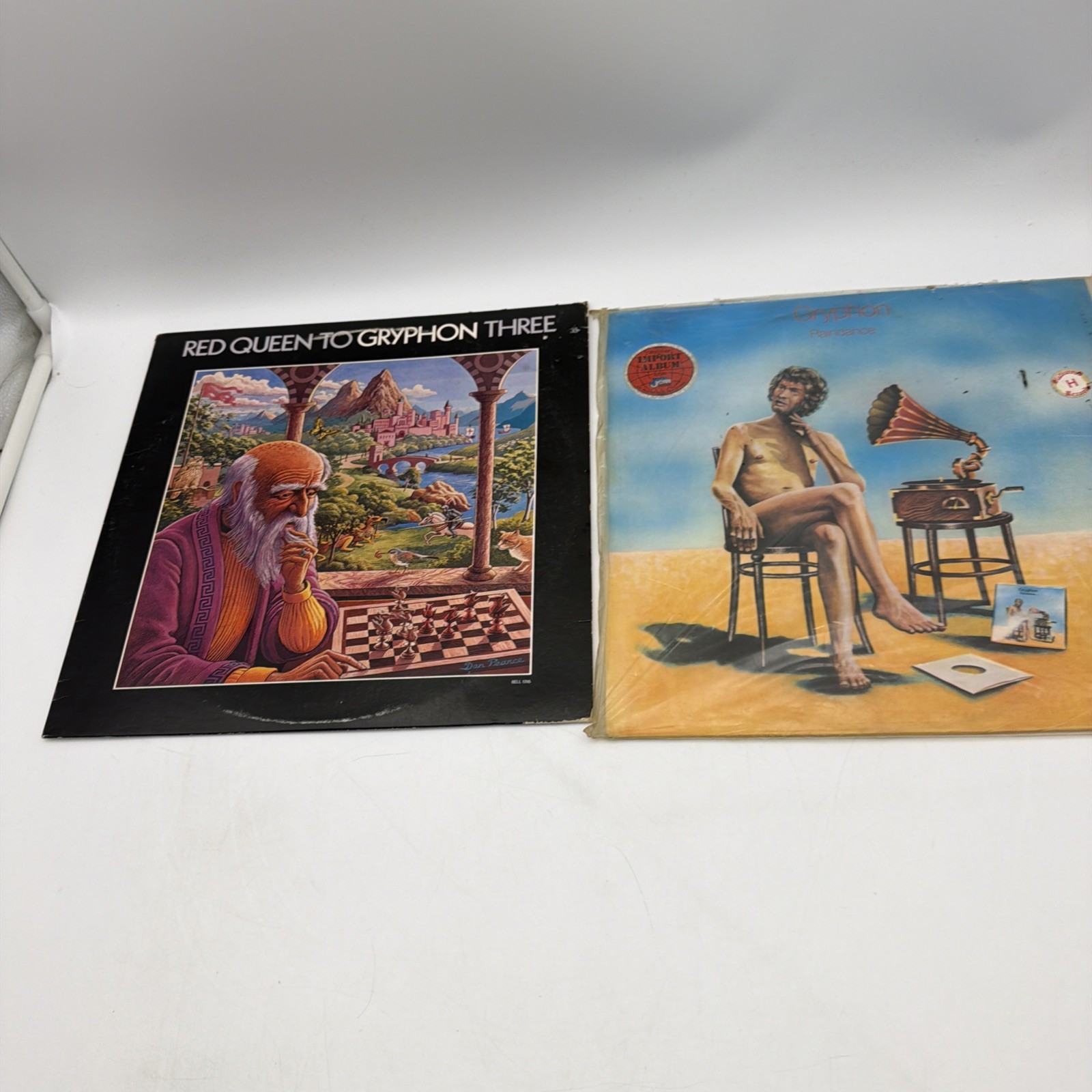 Gryphon Lot 2 LPs Red Queen To Gryphon Three + Raindance Vinyl Prog Folk VG Disc