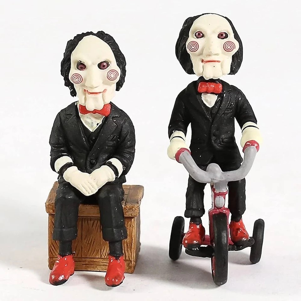 ACTION FIGURE SAW BILLY THE PUPPET SET 2 PEZZI HORROR MOVIE STATUA COLLEZIONE