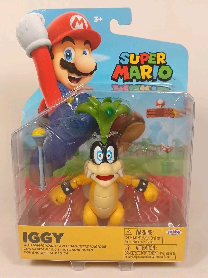 Nintendo Super Mario Iggy w Magic Wand Jakks Pacific New Sealed Figure
