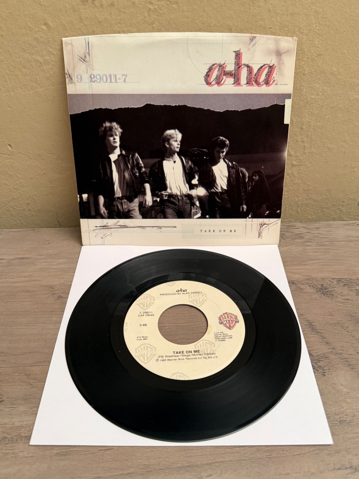 "clip" AH-HA TAKE ON ME / LOVE IS REASON WARNER BROS SYNTH POP P/S 45' VINYL EX+