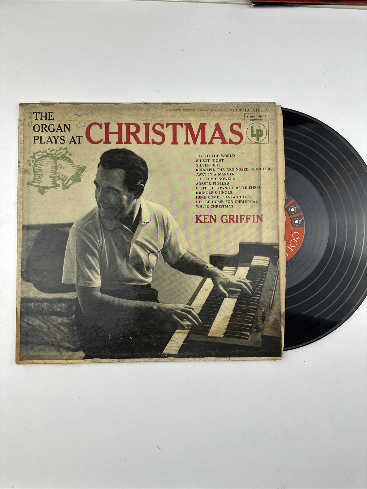 The Organ Plays At Christmas by Ken Griffin Columbia Vinyl LP Record CL 692