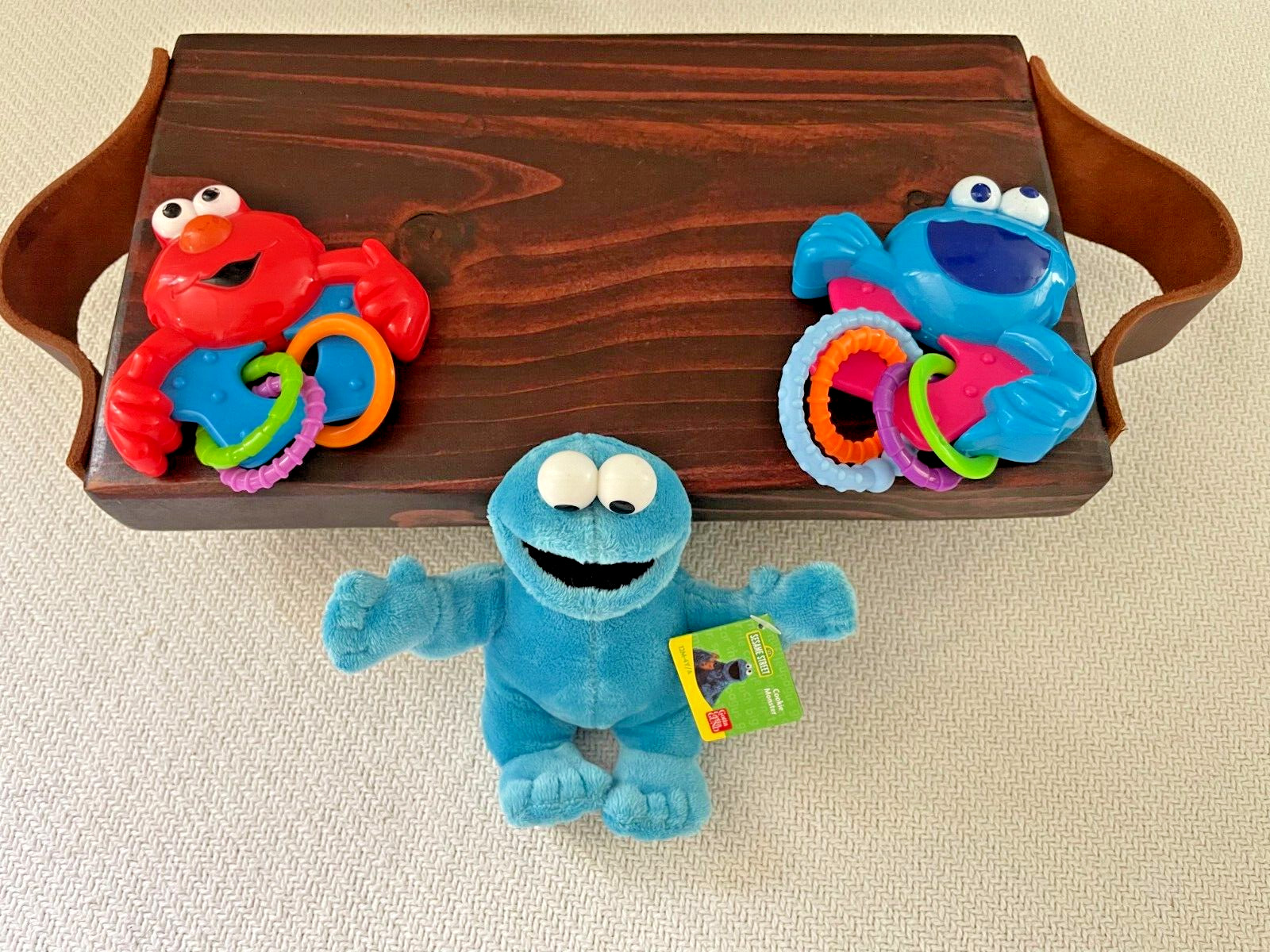 Sesame Street Set di 3 sonagli per biscotti Gund Mini Monster Elmo e biscotti