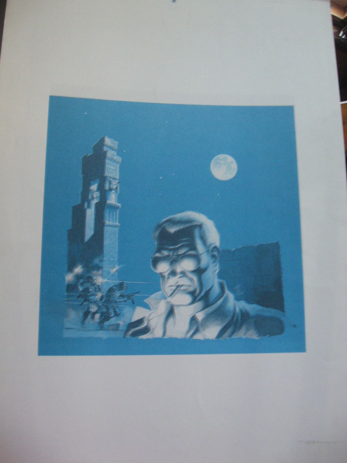 Litografia Lo Sconosciuto di Magnus originale del 1992 PROVA di COLORE RARA
