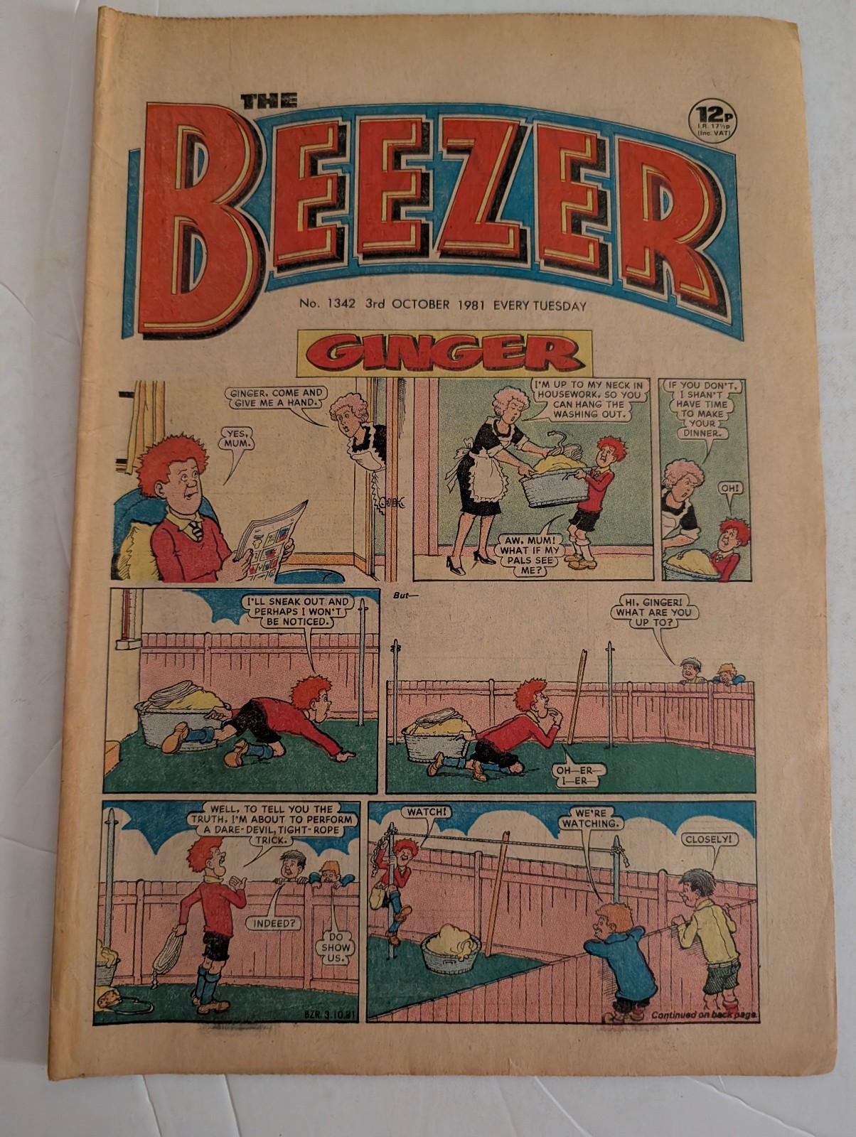 The Beezer Comic No 1342, October 3rd 1981.