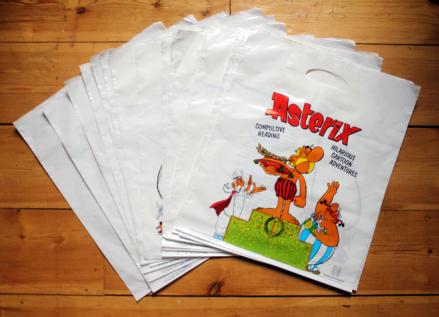 Job Lot Vintage Mint Plastic Bag Asterix Book Shop Advertising Goscinny Uderzo