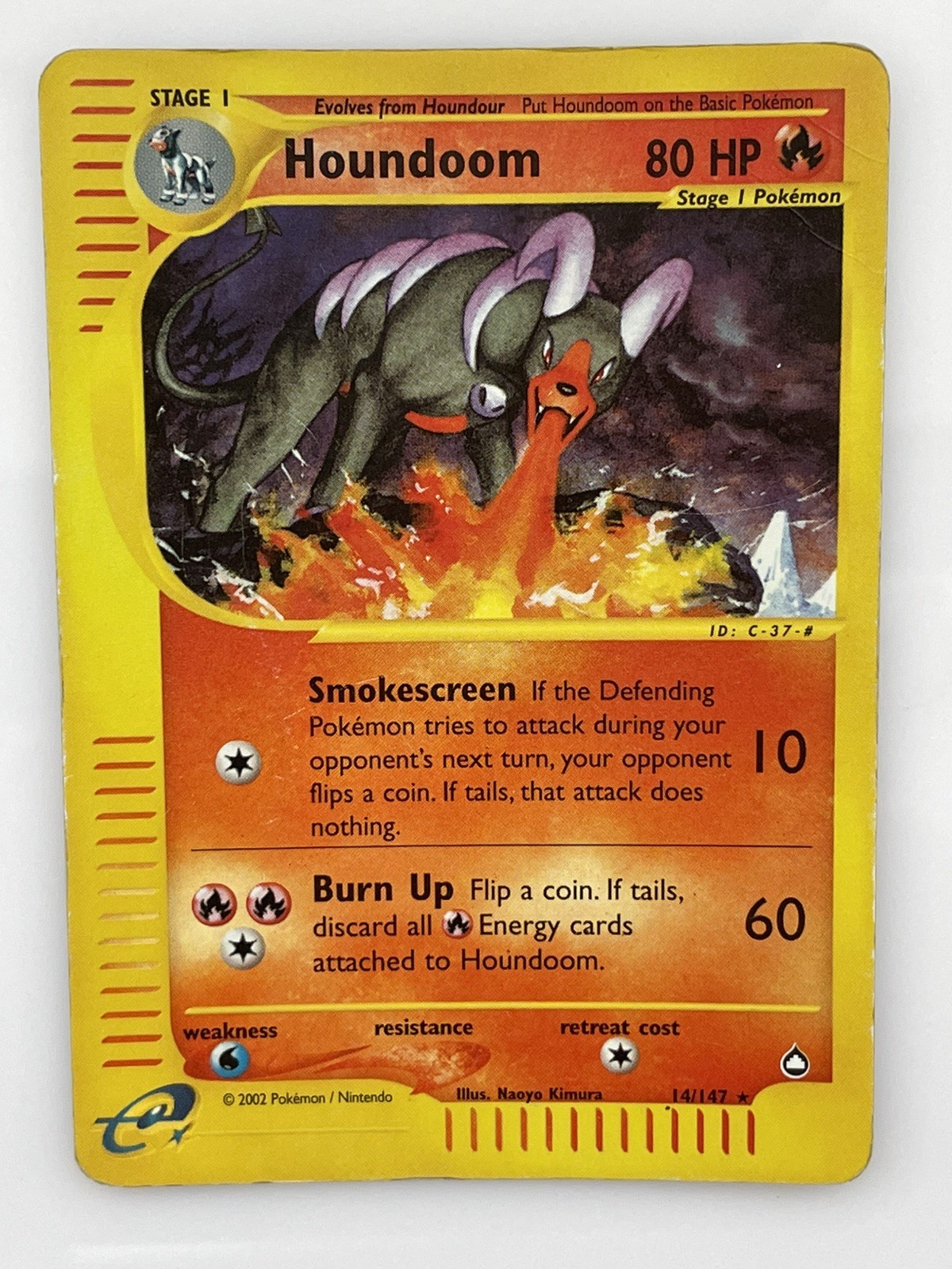 Houndoom 14/147 Aquapolis Reverse Holo Rare Moderately Played WOTC 2002