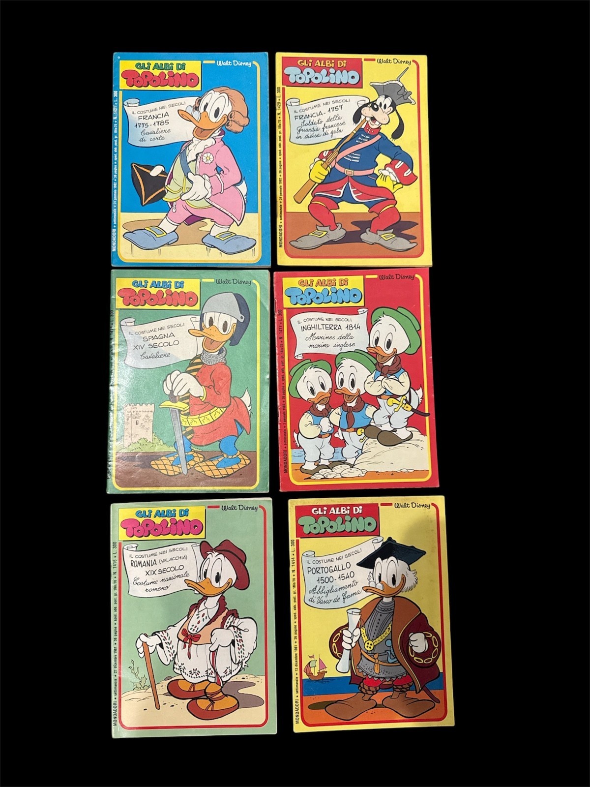 Lotto di 6 ALBI di TOPOLINO N. 1414 - 1416 - 1417 - 1419- 1420- 1421 Walt Disney