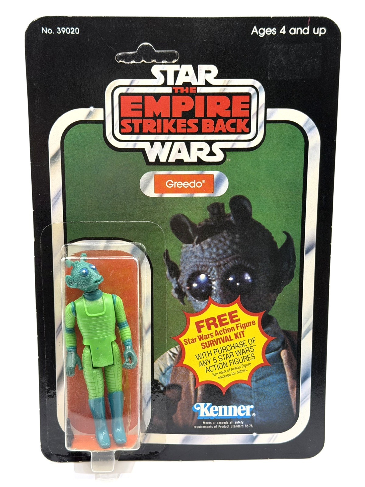 Modellino vintage Star Wars Empire Strikes Back Greedo 41 Bk cardato MOC