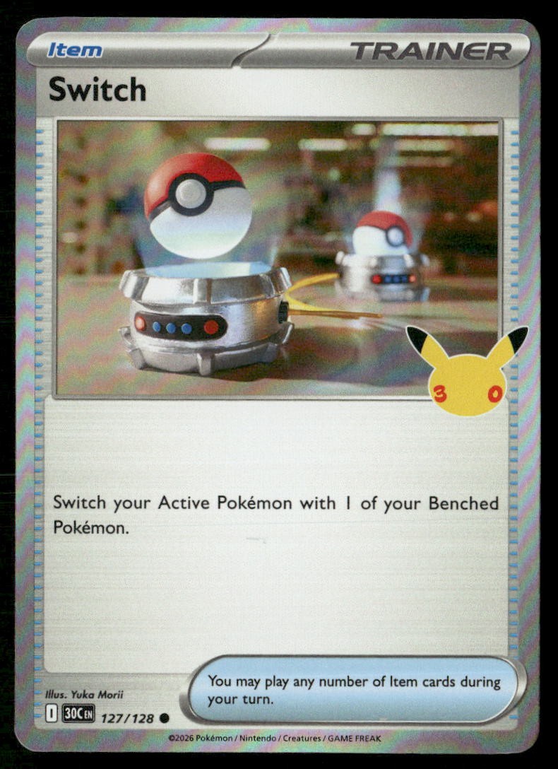Switch 127/128 Common ME: 30° Celebrazione Pokemon Holo Near Mint