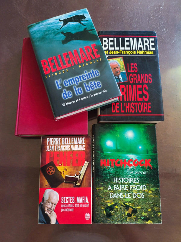 Lot de 5 livres Pierre Bellemare et Alfred Hitchcock