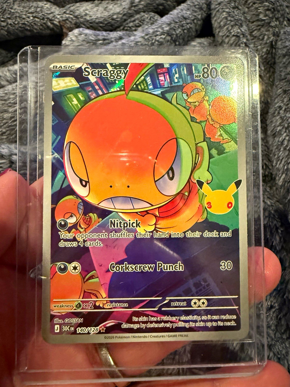 Carta collezionabile Pokemon Scraggy 140/128