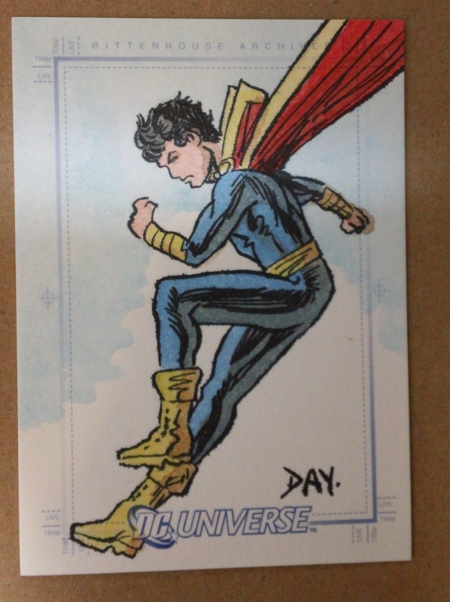 2007 Rittenhouse DC Universe DAN DAY Carta Schizzo 1/1 Captain Marvel Jr. M Famiglia