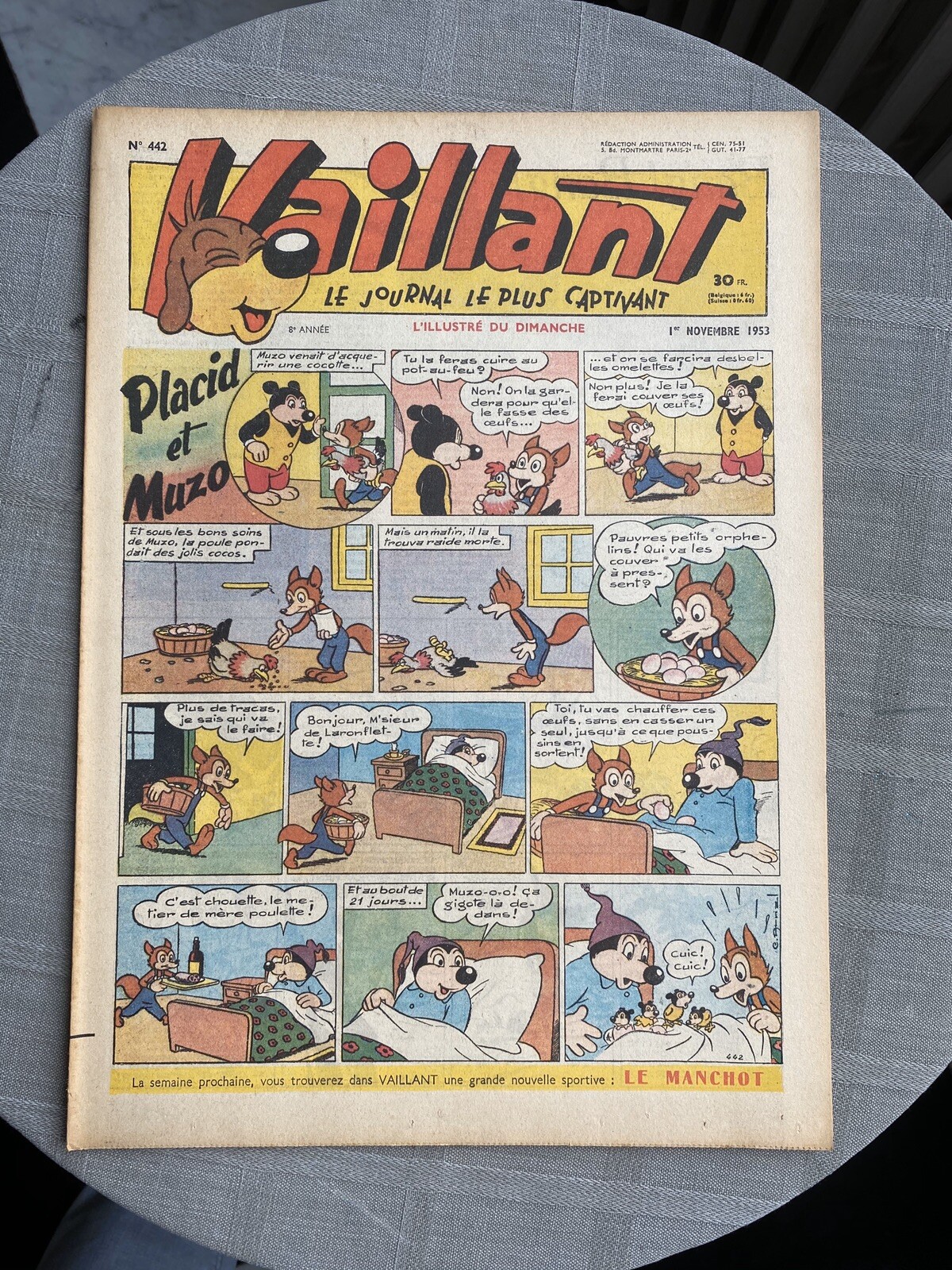 Vaillant Il Giornale Più Avvincente N°442 1953 Pif Il Cane Buone Condizioni