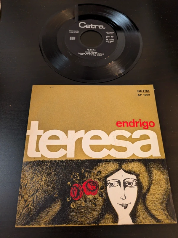 Sergio Endrigo - Teresa Vinyl 45 rpm Chanson 1965 Cetra Italian Release