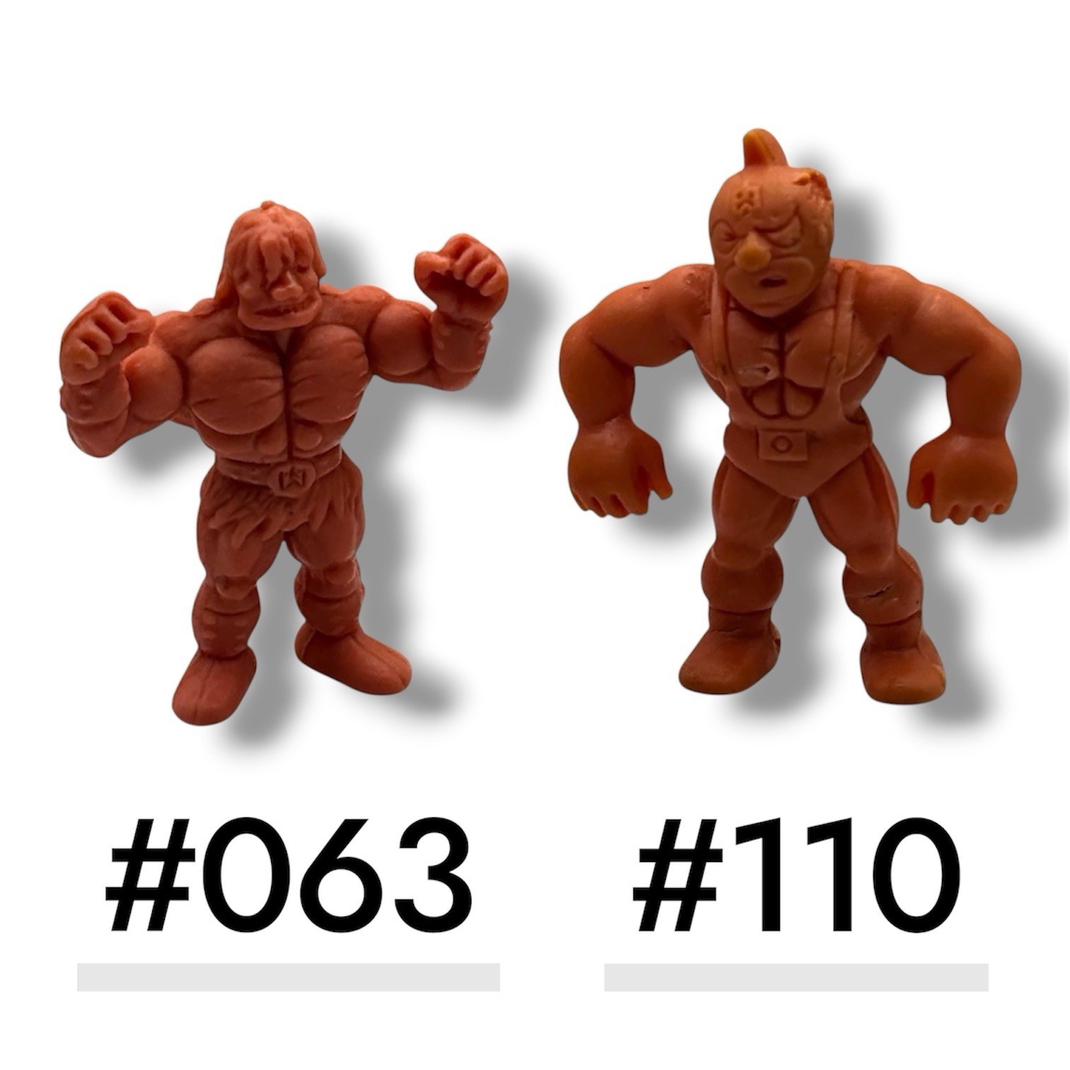 x2 Mattel vintage M.U.S.C.L.E. Figurine #063 & #110 Carne 1985 Goriki Kinnikuman