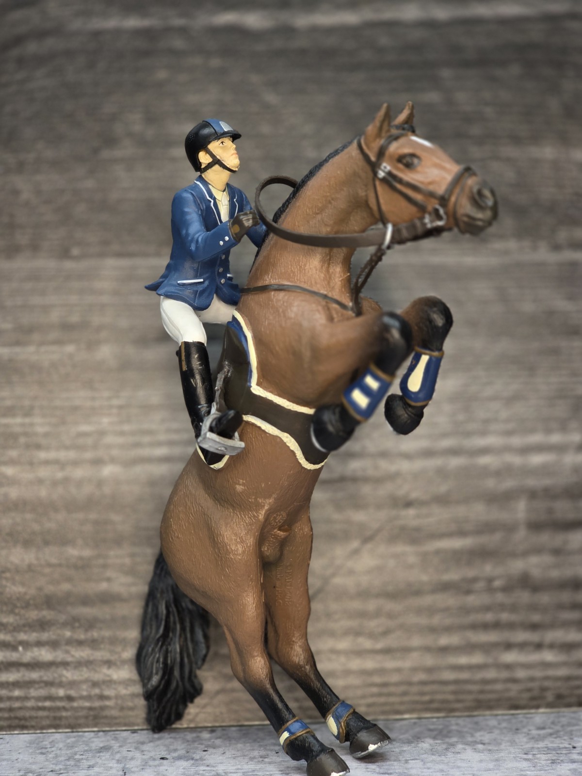 Papo Jumping Horse With Rider 51562 Toy Figurine Equestrian Show Jumping
