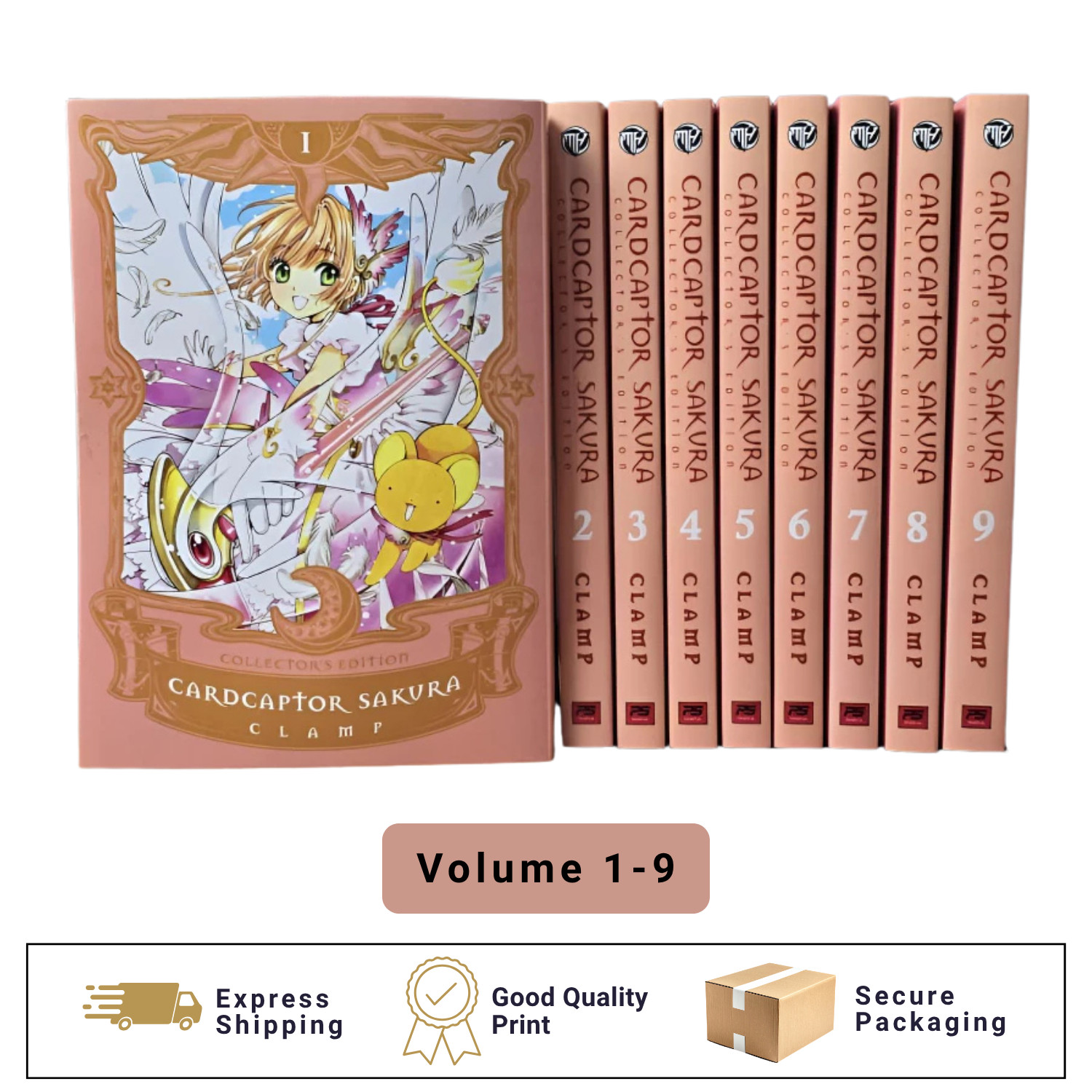 Cardcaptor Sakura Manga Edizione Collezione Vol. Set completo 1-9 inglese di CLAMP