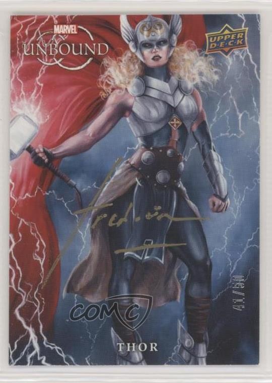 2021 Upper Deck Marvel Unbound Gold Auto 41/50 Thor #48 Auto 0p0q