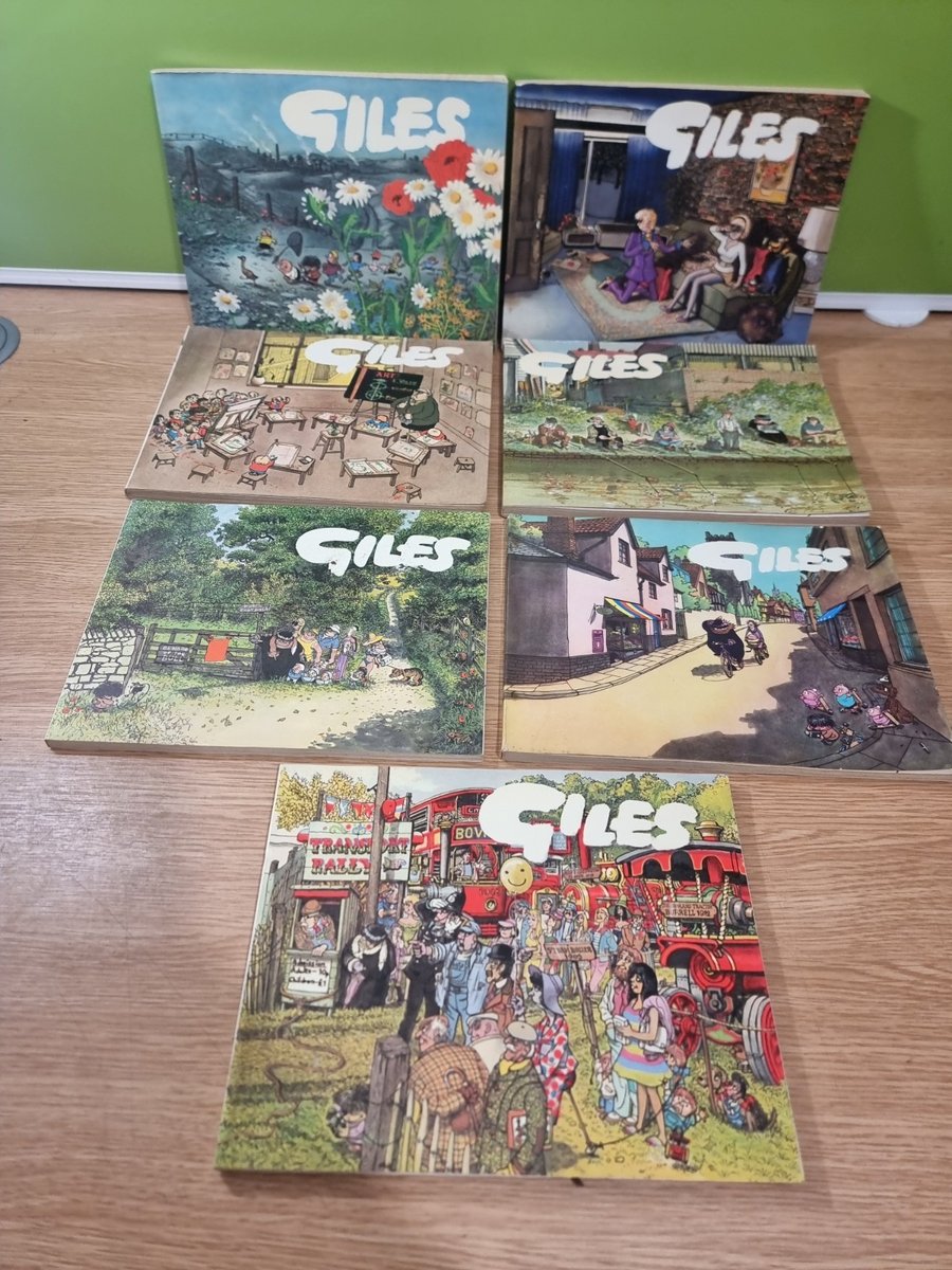 7 Vintage Giles Cartoons Annuals from 1960s 70s and 80s Read Description & Pics