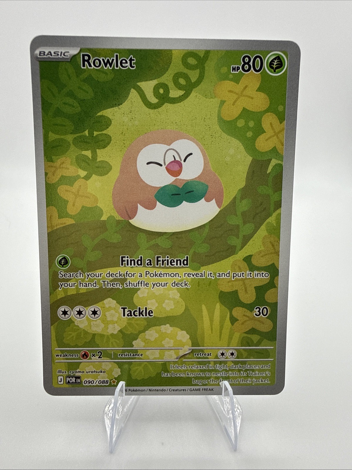 Pokémon Rowlet 090/088 Illustrazione Rara Ordine Perfetto NM