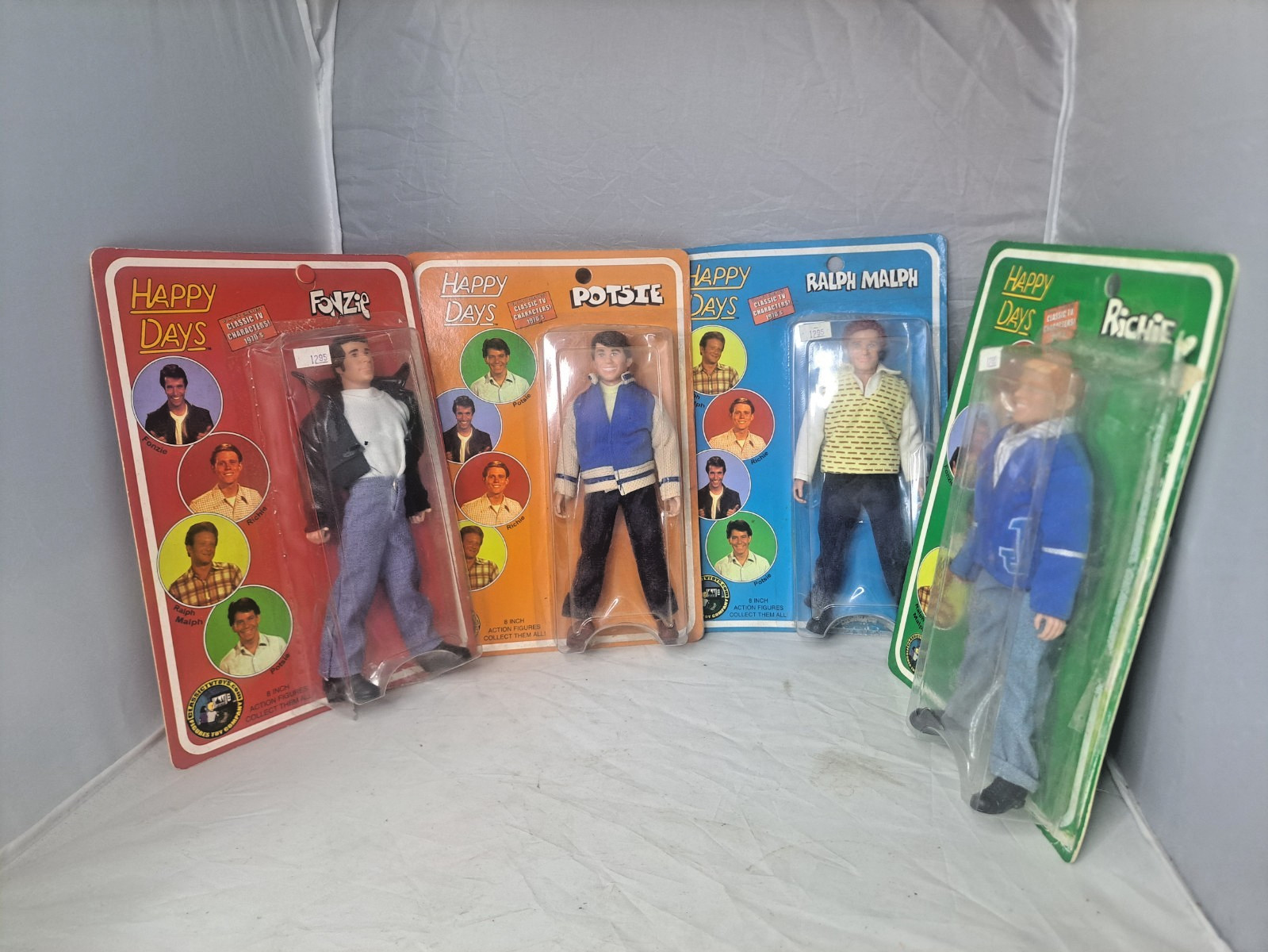 Happy Days Fonzie Richie Potsie RALPH MALPH 2004 8" Action Figure Series 1 SET