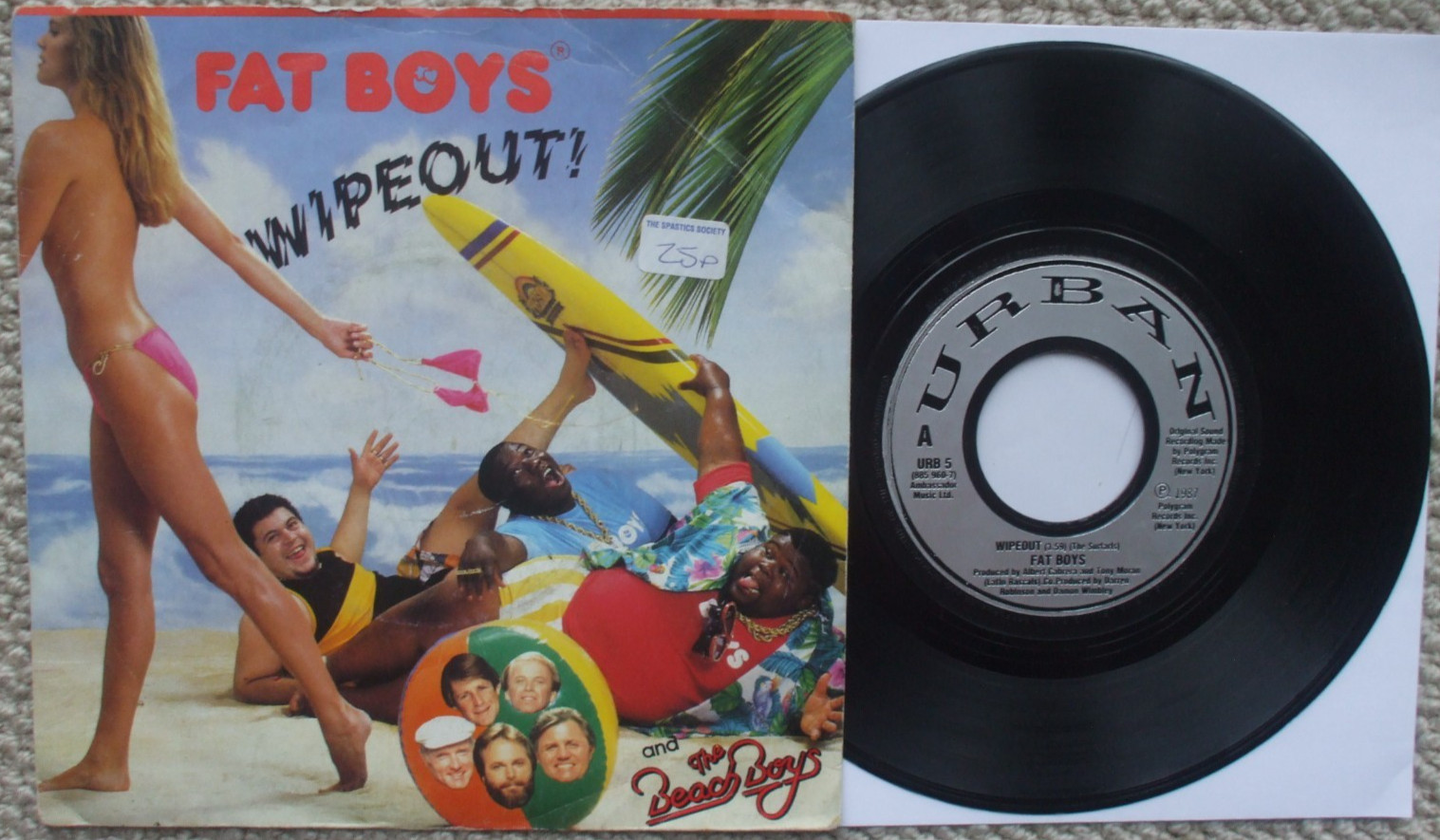 The Beach Boys / Fat Boys - Wipeout / Crushin' - EX- 45 - Jukebox