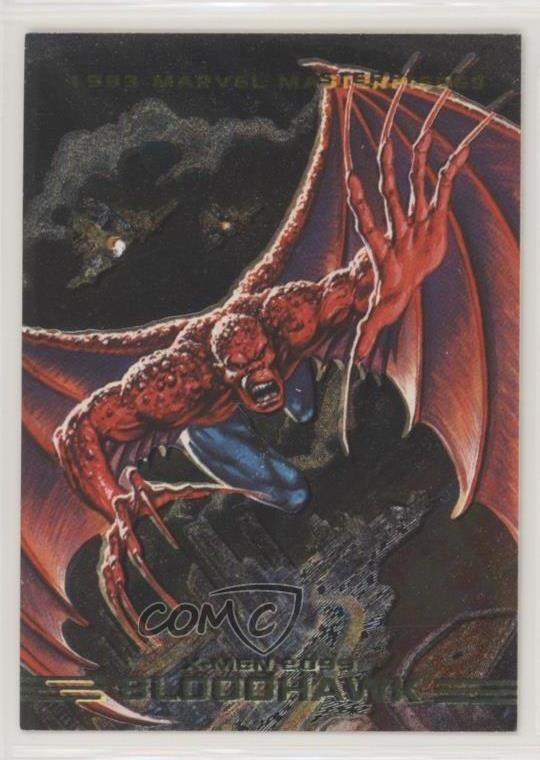 1993 SkyBox Marvel Masterpieces X-Men 2009 Dyna-Etch BloodHawk #S6 0p3