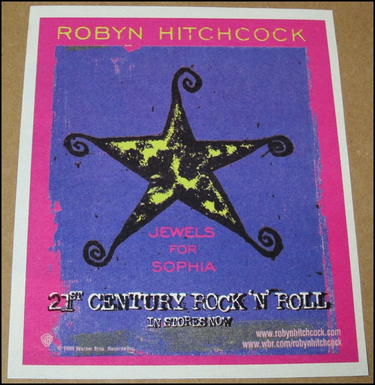 1999 Robyn Hitchcock Jewels for Sophia Print Ad Album Advertisement Clipping