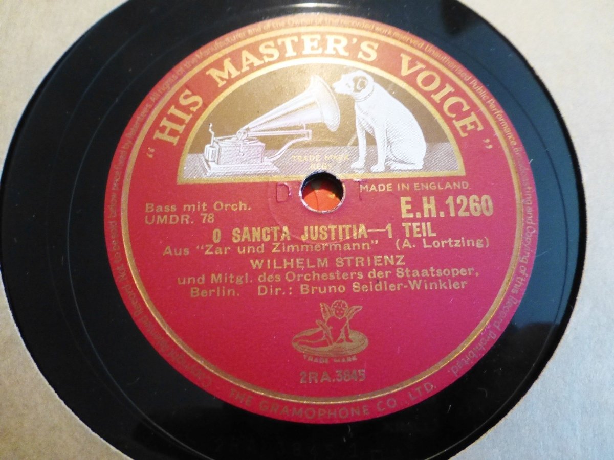 1938 Wilhelm STRIENZ GERMAN Bass Lortzing Zar und Zimmermann O SANCTA JUSTITIA