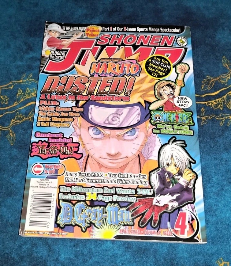 Rivista Shonen Jump aprile 2006 con carta promozionale Naruto CCG TCG PR001 Rookie