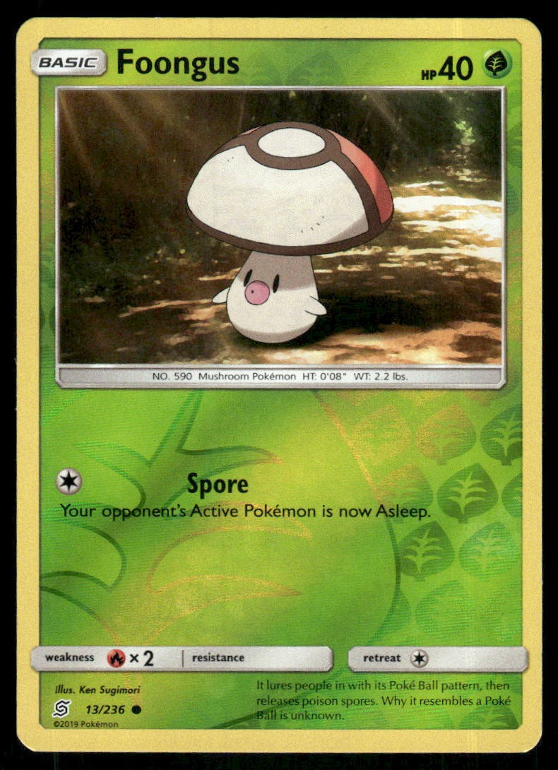 Foongus 13/236 Common Unified Minds Pokemon Reverse Holo Near Mint