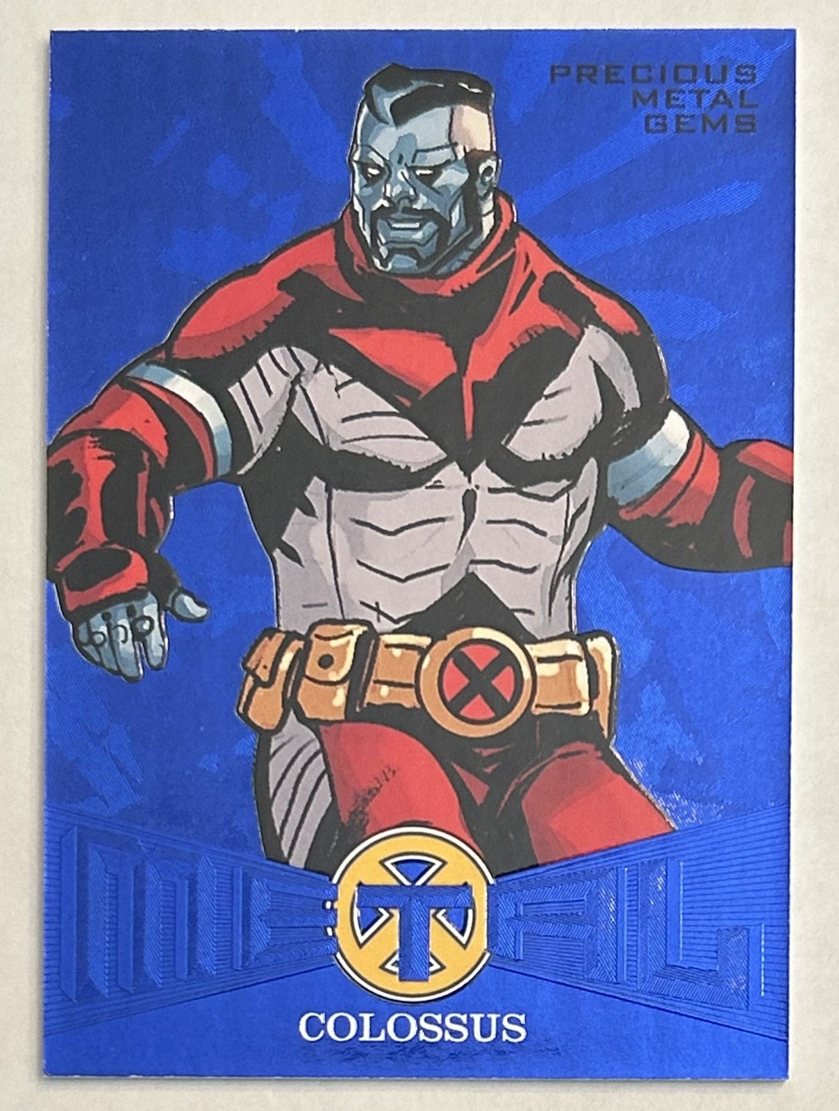 Carte Fleer Ultra X-Men 2018 Gemme Metallo Prezioso Blu /49 Colosso di UD