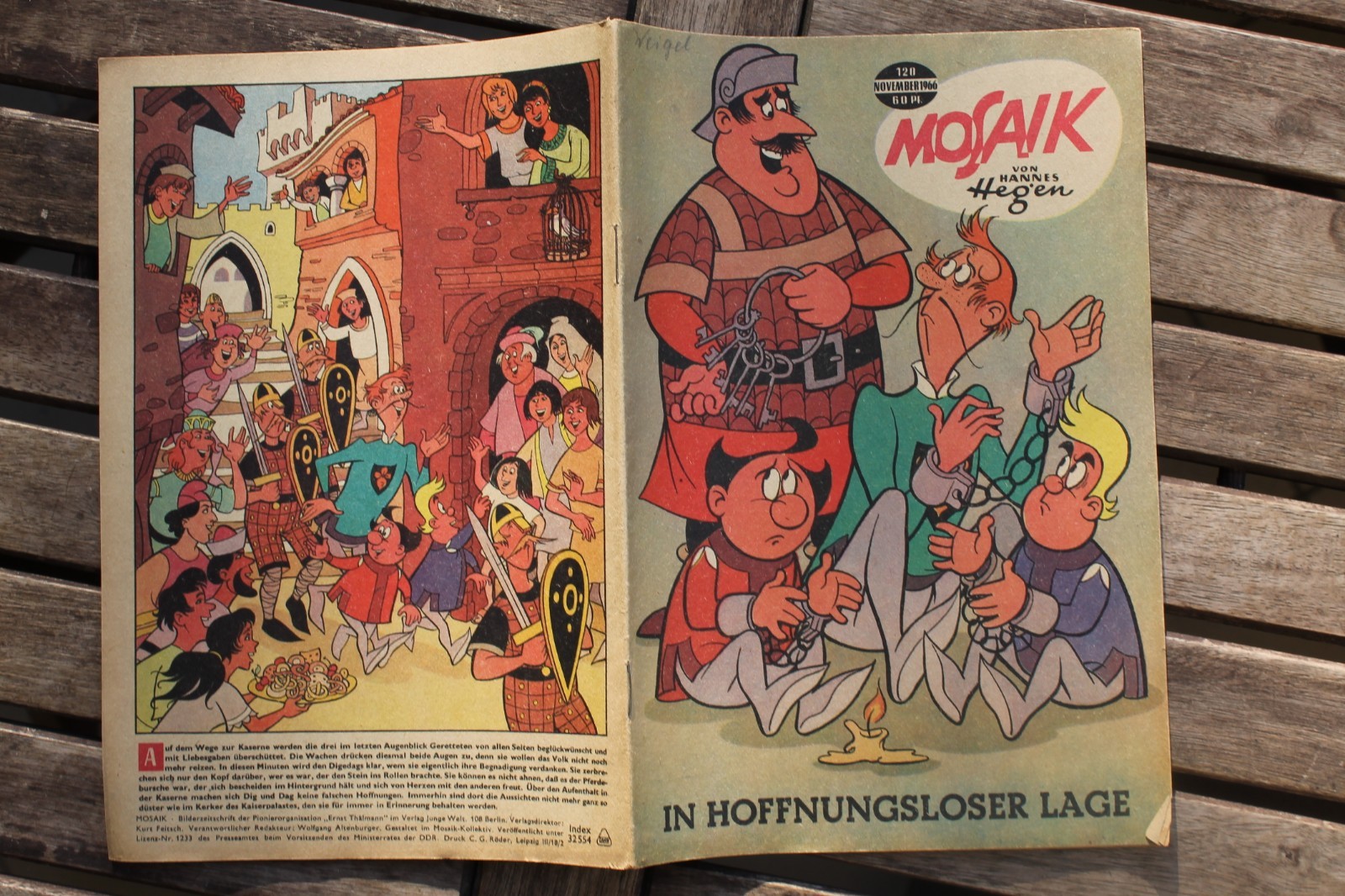Originale Mosaico Hannes Hegen No. 120 IN Hoffnungsloser Lage Novemb 1966 Zust.1