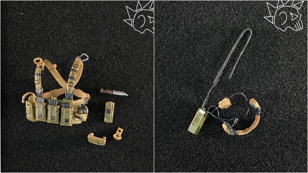 Ghost Chest Rig scala 1/12 + set radio accessorio action figure personalizzato - CT02