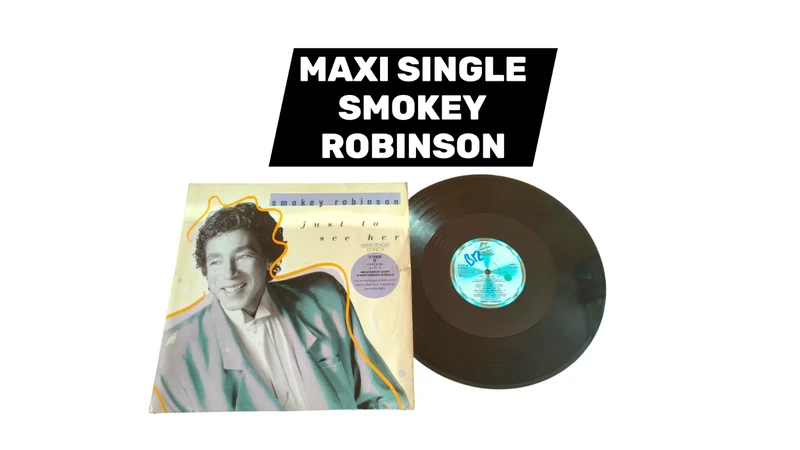 Disque Maxi 45 Tours Vinyle 12 Smokey Robinson Just to see her 87 Funk soul Moto