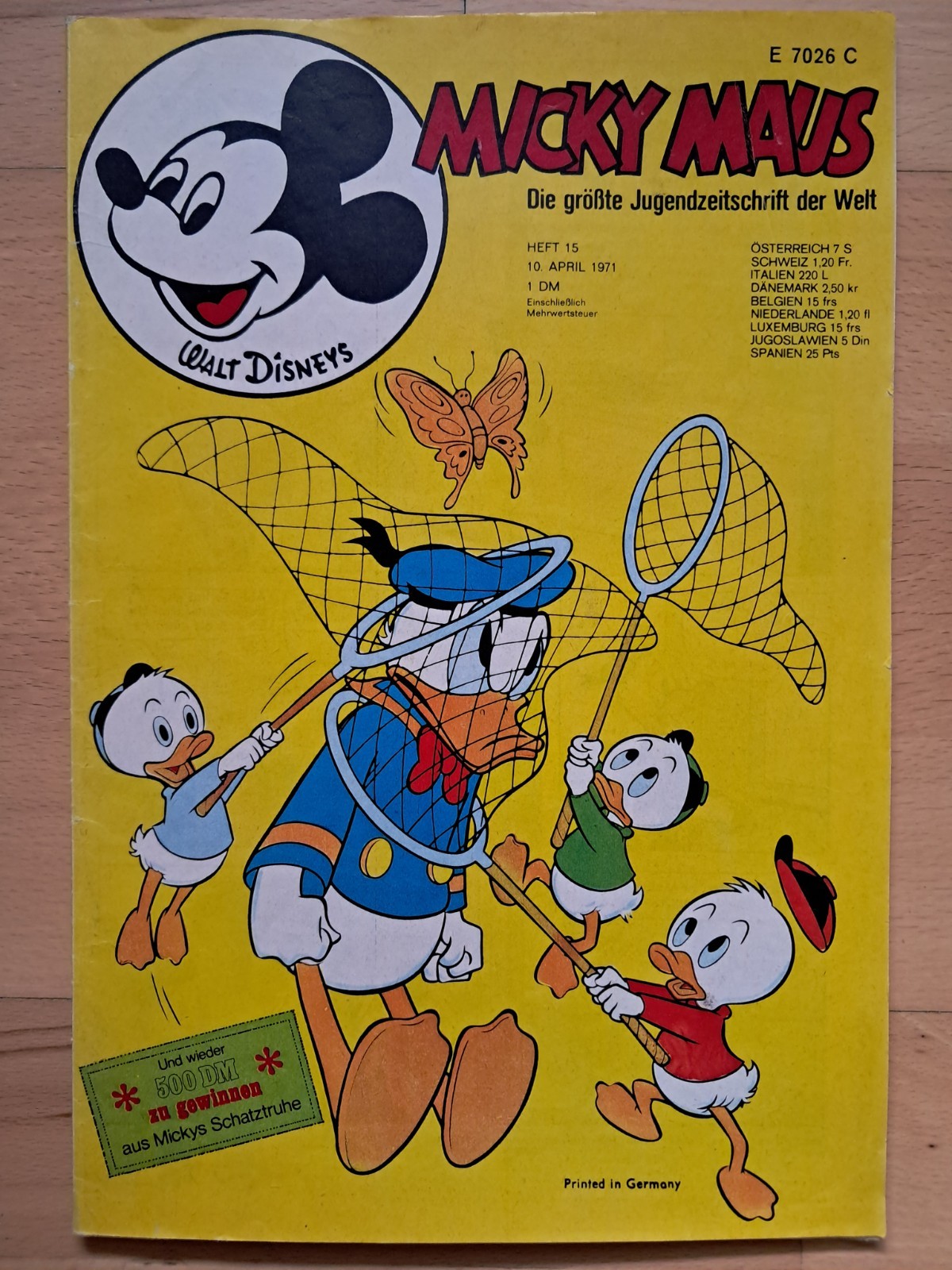 Topolino n.15 del 10.4.1971 con pagine pieghevoli, album calcio - TOP Z1