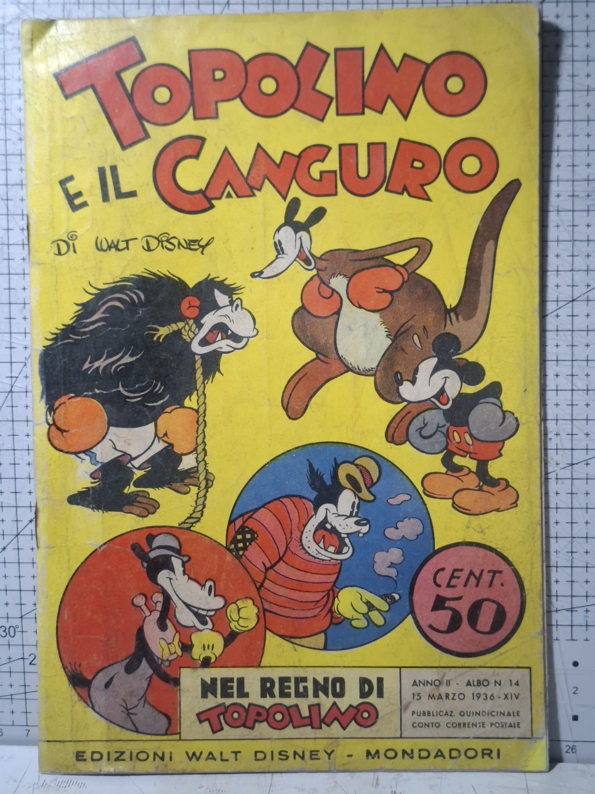 Disney Nel regno di Topolino n.14 1936 Topolino e il canguro album a colori