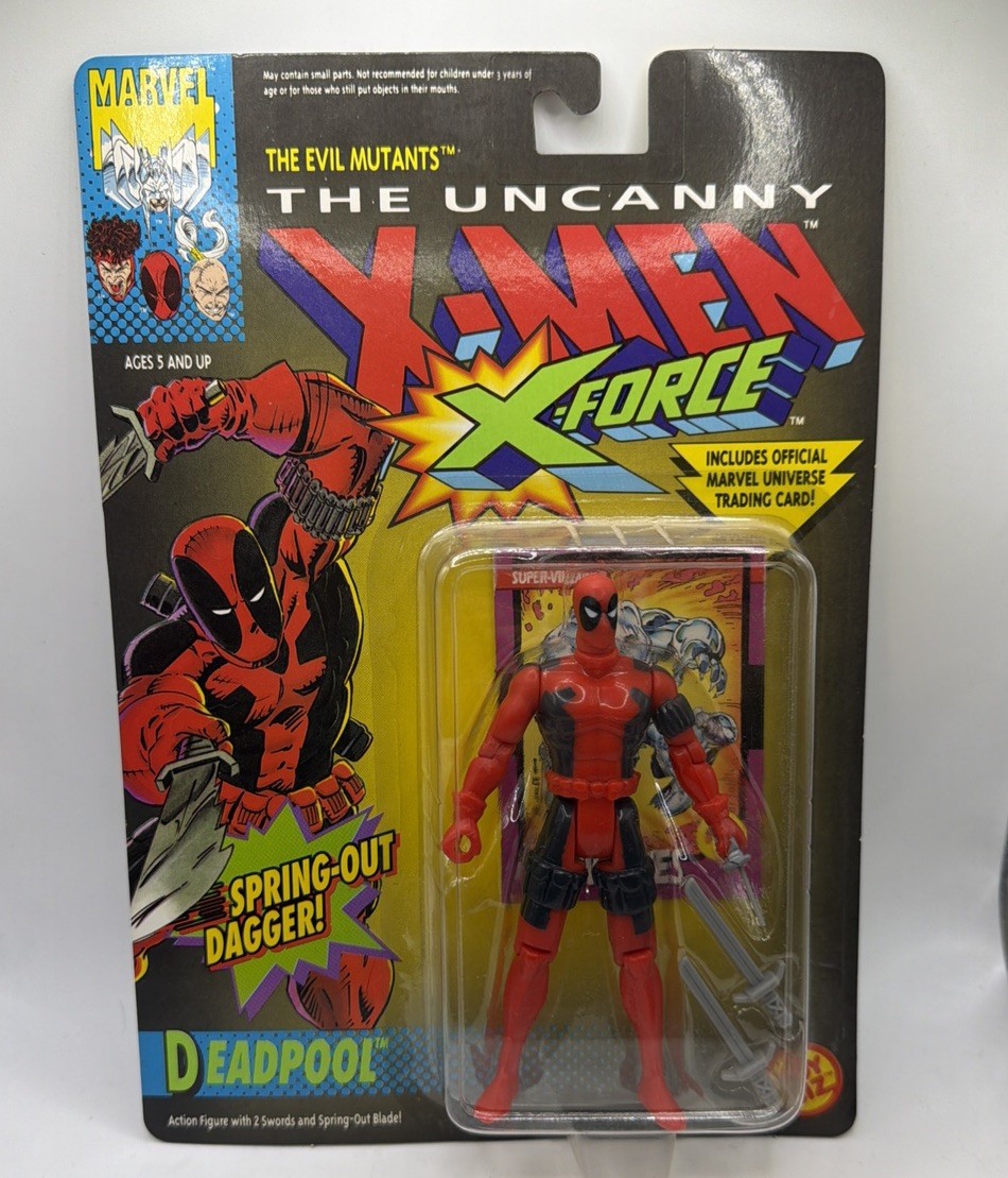 Toy Biz Marvel X-Men X-Force Deadpool 1992 Modellino Vintage Sigillato Cardato