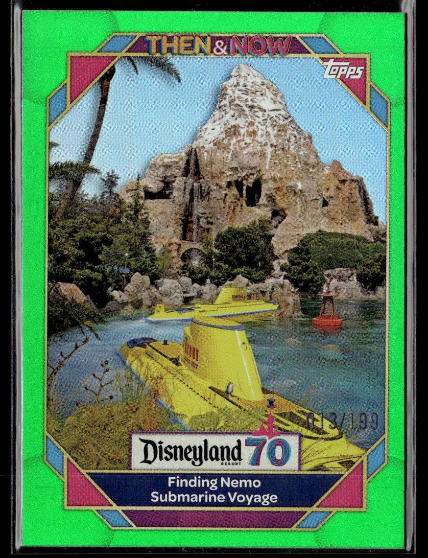 2025 Topps Disneyland 70° anniversario Alla ricerca di Nemo (allora e ora) verde #’d/199 #64