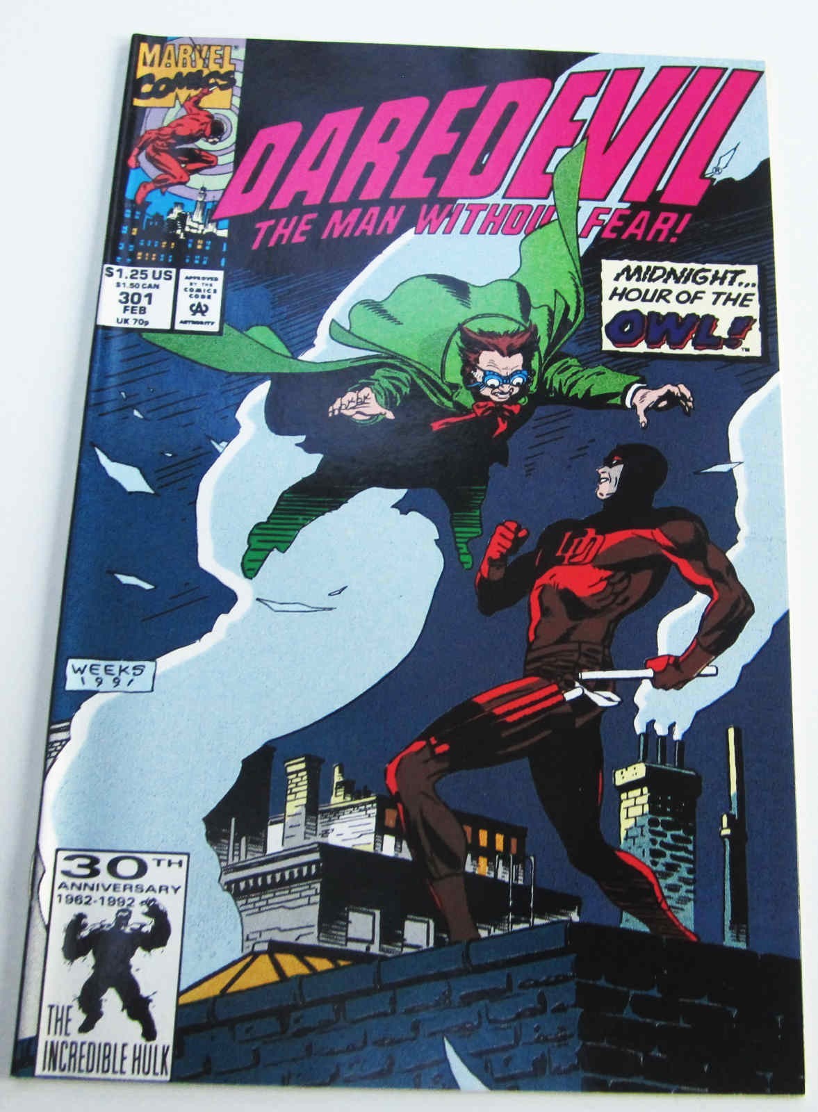 Daredevil #301 fumetto febbraio 1992 VF/NM 9.0 fumetti Marvel di alta qualità