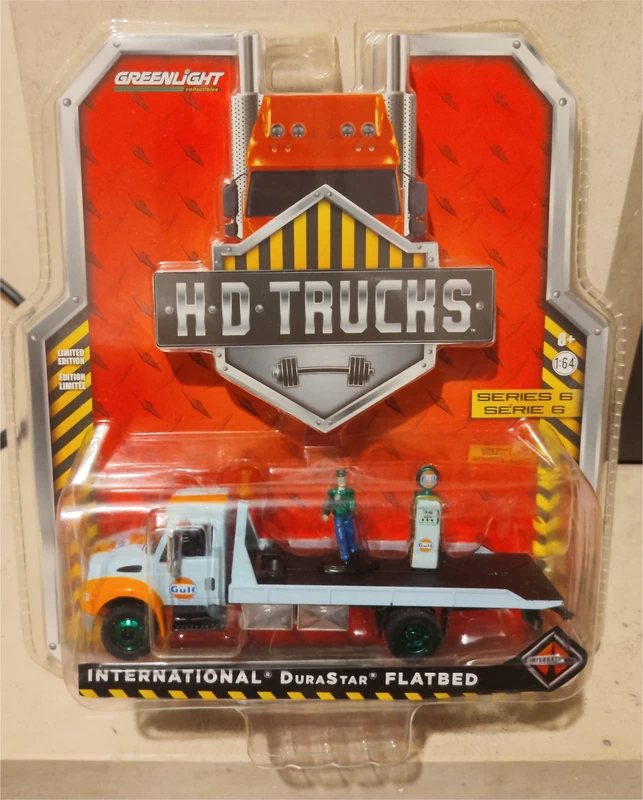 Greenlight - International DuraStar Flatbed - Gulf - Green Machine - CHASE