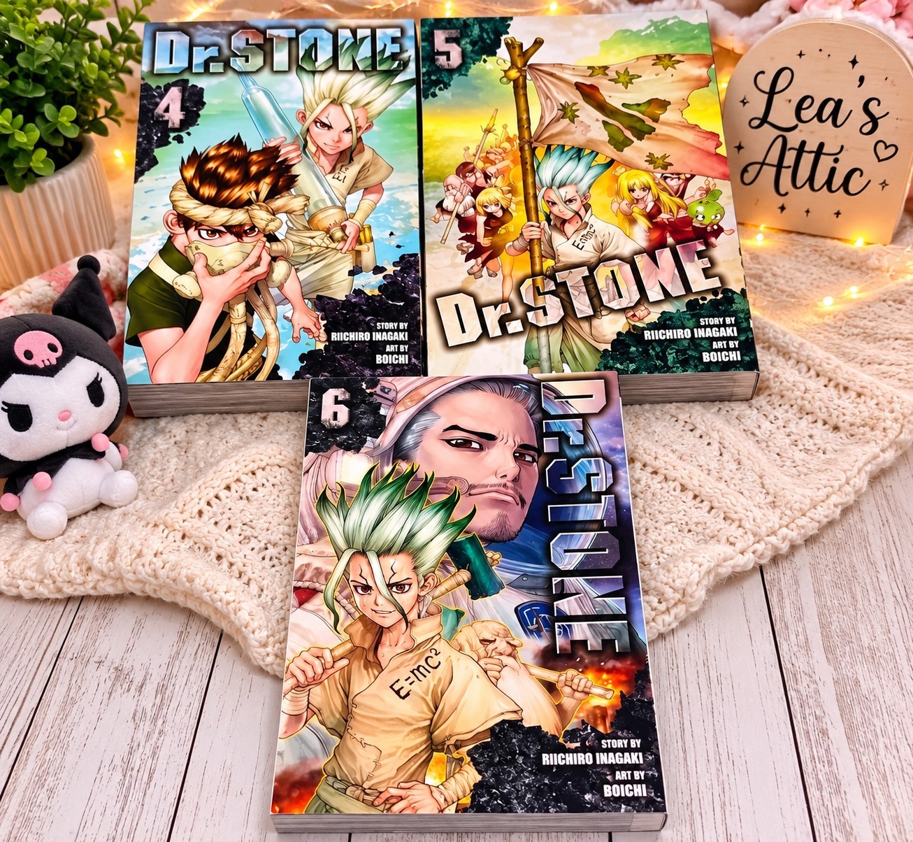 Lotto manga Dr. STONE vol. 4 5 6 inglese Shonen Jump Viz Media Anime Boichi